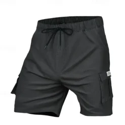 Hot OUKU Men's Tactical Shorts Cargo Shorts Shorts Drawstring Elastic Waist Multi Pocket Plain Wearable Short Outdoor Daily Going out Fashion Classic Black Army Green