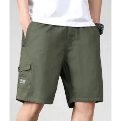 Sale OUKU Men's Tactical Shorts Cargo Shorts Shorts Drawstring Elastic Waist Multi Pocket Plain Wearable Knee Length Outdoor Daily Camping & Hiking Fashion Classic Army Green Navy Blue