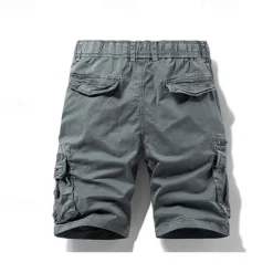 Hot OUKU Men's Tactical Shorts Cargo Shorts Shorts Buttons Elastic Waist Multi Pocket Plain Wearable Short Outdoor Daily Camping & Hiking Fashion Classic Black Army Green