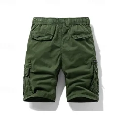 Hot OUKU Men's Tactical Shorts Cargo Shorts Shorts Buttons Elastic Waist Multi Pocket Plain Wearable Short Outdoor Daily Camping & Hiking Fashion Classic Black Army Green