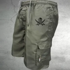 New OUKU Men's Tactical Shorts Cargo Shorts Shorts Drawstring Elastic Waist Multi Pocket Skull Wearable Short Outdoor Daily Camping & Hiking Fashion Classic Black Army Green