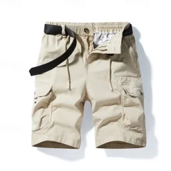 OUKU Men's Tactical Shorts Cargo Shorts Shorts Hiking Shorts Buttons Elastic Waist Multi Pocket Plain Wearable Short Outdoor Daily Camping & Hiking Fashion Classic Black Yellow
