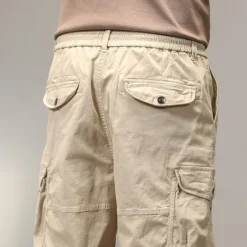 OUKU Men's Tactical Shorts Cargo Shorts Shorts Hiking Shorts Buttons Elastic Waist Multi Pocket Plain Wearable Short Outdoor Daily Camping & Hiking Fashion Classic Black Yellow