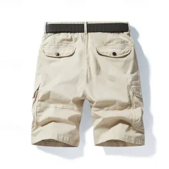 OUKU Men's Tactical Shorts Cargo Shorts Shorts Hiking Shorts Buttons Elastic Waist Multi Pocket Plain Wearable Short Outdoor Daily Camping & Hiking Fashion Classic Black Yellow