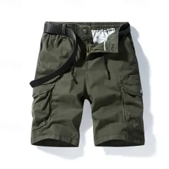 OUKU Men's Tactical Shorts Cargo Shorts Shorts Hiking Shorts Buttons Elastic Waist Multi Pocket Plain Wearable Short Outdoor Daily Camping & Hiking Fashion Classic Black Yellow