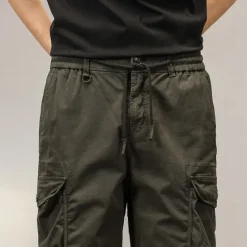 OUKU Men's Tactical Shorts Cargo Shorts Shorts Hiking Shorts Buttons Elastic Waist Multi Pocket Plain Wearable Short Outdoor Daily Camping & Hiking Fashion Classic Black Yellow