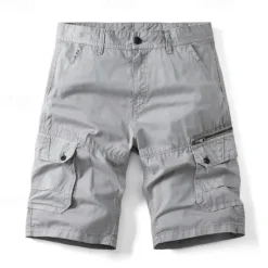 OUKU Men's Tactical Shorts Cargo Shorts Shorts Button Multi Pocket Plain Wearable Short Outdoor Daily Going out Fashion Classic Black Blue
