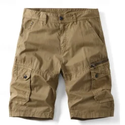 OUKU Men's Tactical Shorts Cargo Shorts Shorts Button Multi Pocket Plain Wearable Short Outdoor Daily Going out Fashion Classic Black Blue