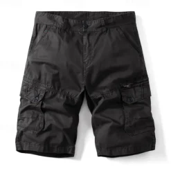 OUKU Men's Tactical Shorts Cargo Shorts Shorts Button Multi Pocket Plain Wearable Short Outdoor Daily Going out Fashion Classic Black Blue