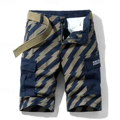 Clearance OUKU Men's Tactical Shorts Cargo Shorts Shorts Buttons Multi Pocket Stripe Wearable Knee Length Outdoor Daily Camping & Hiking Fashion Classic Black Army Green