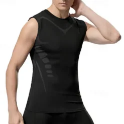 OUKU Men's Tank Top Fitness Tank Tank Undershirt Crew Neck Sleeveless Sport Casual Daily Gym Breathable Soft Color Block Black White Activewear Fashion Basic
