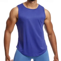 Discount OUKU Men's Tank Top Fitness Tank Tank Undershirt Crew Neck Sleeveless Sport Casual Daily Gym Breathable Soft Plain Black Yellow Activewear Fashion Basic