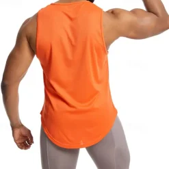 Discount OUKU Men's Tank Top Fitness Tank Tank Undershirt Crew Neck Sleeveless Sport Casual Daily Gym Breathable Soft Plain Black Yellow Activewear Fashion Basic