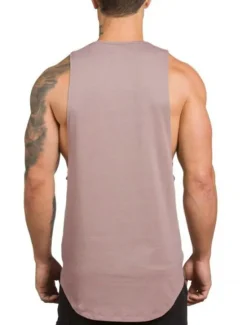 Sale OUKU Men's Tank Top Gym Shirt Vest Top Muscle Shirt Sleeveless Crewneck Summer Fashion Streetwear Bodybuilding Fitness Sports & Outdoor Athleisure Gym Black White Gray Top Tee for Men