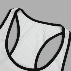 Hot OUKU Men's Tank Top Rib Knit Top Wife beater Shirt Sleeveless Crew Neck Summer Color Block Pit Strip Fashion Designer Muscle Outdoor Going out Gym Black White Pink Top Tee for Men