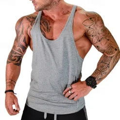 Hot OUKU Men's Tank Top Tank Undershirt Crew Neck Sleeveless Sport Casual Daily Gym Breathable Soft Plain Black White Activewear Fashion Basic
