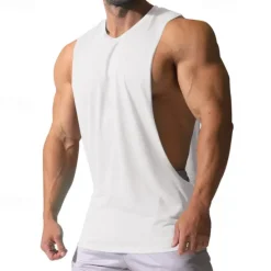 Clearance OUKU Men's Tank Top Vest Top Sleeveless Shirt Gym Muscle Tee Sleeveless Crew Neck Summer Plain Fashion Designer Muscle Outdoor Going out Gym Black White Dark Red Top Tee for Men