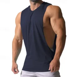 Clearance OUKU Men's Tank Top Vest Top Sleeveless Shirt Gym Muscle Tee Sleeveless Crew Neck Summer Plain Fashion Designer Muscle Outdoor Going out Gym Black White Dark Red Top Tee for Men
