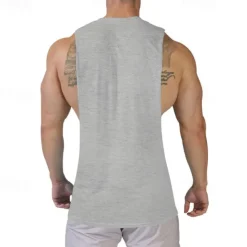 Clearance OUKU Men's Tank Top Vest Top Sleeveless Shirt Gym Muscle Tee Sleeveless Crew Neck Summer Plain Fashion Designer Muscle Outdoor Going out Gym Black White Dark Red Top Tee for Men