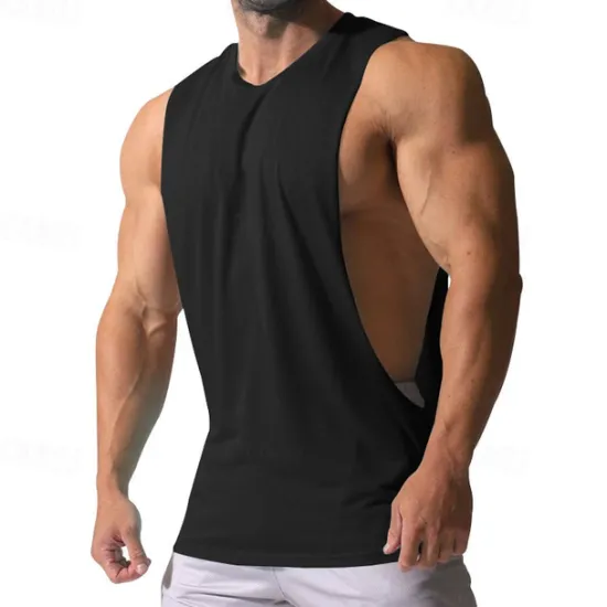 Clearance OUKU Men's Tank Top Vest Top Sleeveless Shirt Gym Muscle Tee Sleeveless Crew Neck Summer Plain Fashion Designer Muscle Outdoor Going out Gym Black White Dark Red Top Tee for Men