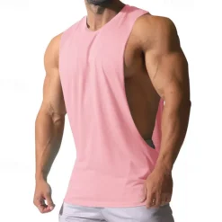Clearance OUKU Men's Tank Top Vest Top Sleeveless Shirt Gym Muscle Tee Sleeveless Crew Neck Summer Plain Fashion Designer Muscle Outdoor Going out Gym Black White Dark Red Top Tee for Men