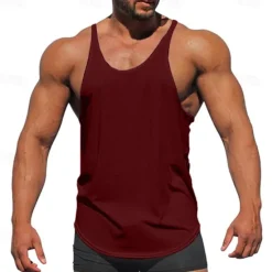 Clearance OUKU Men's Tank Top Vest Top Sleeveless Shirt Sleeveless Crewneck Summer Plain Fashion Streetwear Workout Sports & Outdoor Athleisure Gym Black White Yellow Top Tee for Men