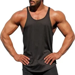 Clearance OUKU Men's Tank Top Vest Top Sleeveless Shirt Sleeveless Crewneck Summer Plain Fashion Streetwear Workout Sports & Outdoor Athleisure Gym Black White Yellow Top Tee for Men