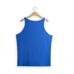 OUKU Men's Tank Top Vest Top Sleeveless Shirt Gym Muscle Tee Sleeveless Crew Neck Summer Color Block Fashion Designer Muscle Patchwork Outdoor Going out Gym White Blue Orange Top Tee for Men