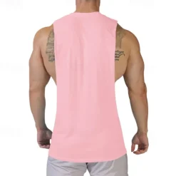 Discount OUKU Men's Tank Top Vest Top Undershirt Sleeveless Shirt Sleeveless Crew Neck Summer Print Fashion Designer Basic Classic Vacation Street Going out Black White Pink Top Tee for Men