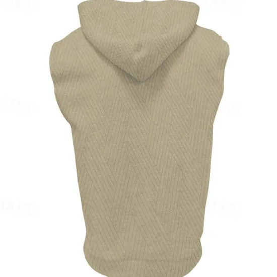 Online OUKU Men's Tank Top Vest Top Undershirt Sleeveless Shirt Sleeveless Hooded Summer Plain Fashion Designer Basic Jacquard Front Pocket Vacation Street Going out Black White Khaki Top Tee for Men
