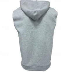 Online OUKU Men's Tank Top Vest Top Undershirt Sleeveless Shirt Sleeveless Hooded Summer Plain Fashion Designer Basic Jacquard Front Pocket Vacation Street Going out Black White Khaki Top Tee for Men