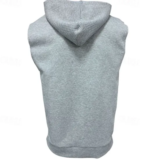 Online OUKU Men's Tank Top Vest Top Undershirt Sleeveless Shirt Sleeveless Hooded Summer Plain Fashion Designer Basic Jacquard Front Pocket Vacation Street Going out Black White Khaki Top Tee for Men