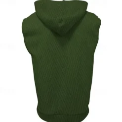 Online OUKU Men's Tank Top Vest Top Undershirt Sleeveless Shirt Sleeveless Hooded Summer Plain Fashion Designer Basic Jacquard Front Pocket Vacation Street Going out Black White Khaki Top Tee for Men