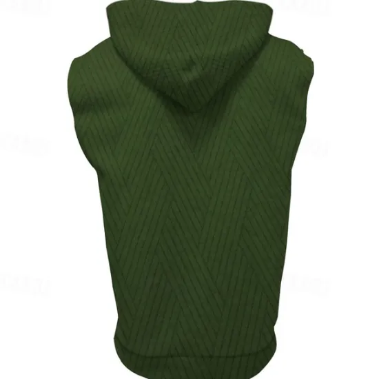 Online OUKU Men's Tank Top Vest Top Undershirt Sleeveless Shirt Sleeveless Hooded Summer Plain Fashion Designer Basic Jacquard Front Pocket Vacation Street Going out Black White Khaki Top Tee for Men