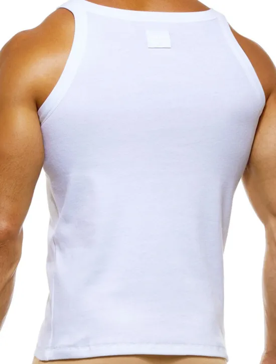 OUKU Men's Tank Top Vest Top Undershirt Sleeveless Shirt Sleeveless Crew Neck Summer Plain Fashion Designer Muscle Outdoor Going out Gym Black White Top Tee for Men