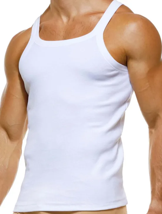 OUKU Men's Tank Top Vest Top Undershirt Sleeveless Shirt Sleeveless Crew Neck Summer Plain Fashion Designer Muscle Outdoor Going out Gym Black White Top Tee for Men