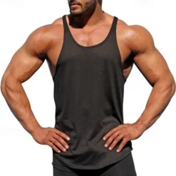 Online OUKU Men's Tank Top Vest Top Undershirt Sleeveless Shirt Sleeveless Crew Neck Spring & Summer Plain Fashion Designer Basic Vacation Street Going out Black White Yellow Top Tee for Men
