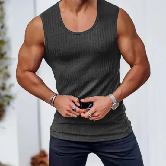 Clearance OUKU Men's Tank Top Vest Top Undershirt Sleeveless Shirt Sleeveless Crew Neck Summer Plain Fashion Designer Muscle Outdoor Going out Gym Black White Yellow Top Tee for Men
