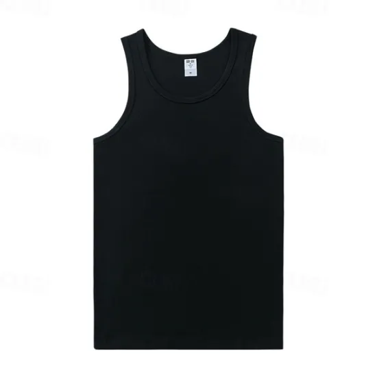 OUKU Men's Tank Top Vest Top Undershirt Sleeveless Shirt Sleeveless U Neck Spring & Summer Plain Fashion Designer Vacation Street Going out Black White Gray Top Tee for Men