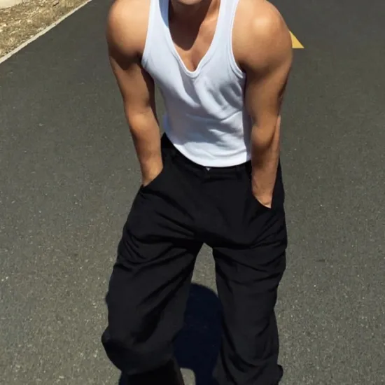 OUKU Men's Tank Top Vest Top Undershirt Sleeveless Shirt Sleeveless U Neck Spring & Summer Plain Fashion Designer Vacation Street Going out Black White Gray Top Tee for Men