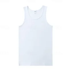OUKU Men's Tank Top Vest Top Undershirt Sleeveless Shirt Sleeveless U Neck Spring & Summer Plain Fashion Designer Vacation Street Going out Black White Gray Top Tee for Men