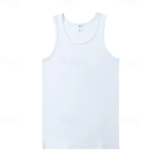 OUKU Men's Tank Top Vest Top Undershirt Sleeveless Shirt Sleeveless U Neck Spring & Summer Plain Fashion Designer Vacation Street Going out Black White Gray Top Tee for Men