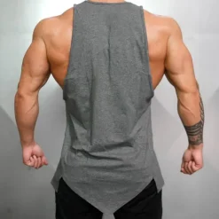 Outlet OUKU Men's Tank Top Vest Top Undershirt Sleeveless U Neck Summer Plain Stylish Muscle Workout Irregular Hem Vacation Sport Daily Black Red Top Tee for Men White