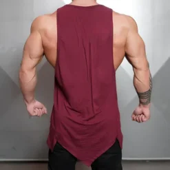 Outlet OUKU Men's Tank Top Vest Top Undershirt Sleeveless U Neck Summer Plain Stylish Muscle Workout Irregular Hem Vacation Sport Daily Black Red Top Tee for Men White