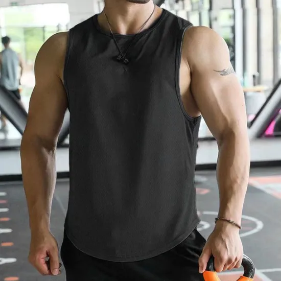 Best OUKU Men's Tank Top Vest Top Undershirt Sleeveless Shirt Sleeveless Round Spring & Summer Plain Fashion Designer Basic Vacation Street Going out Black White Navy Blue Top Tee for Men