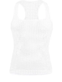 Online OUKU Men's Tank Top Vest Top Undershirt Sleeveless Shirt Round Neck Solid Colored Mesh Gym Black White Yellow Top Tee for Men