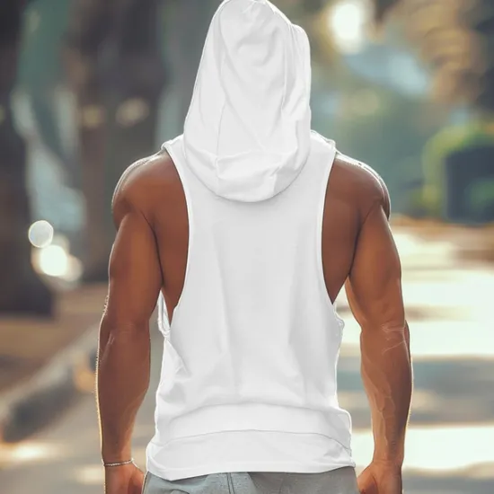 Best OUKU Men's Tank Top Vest Top Undershirt Sleeveless Shirt Sleeveless Hooded Summer Plain Fashion Designer Muscle Front Pocket Outdoor Going out Gym Black White Yellow Top Tee for Men