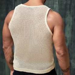 Sale OUKU Men's Tank Top Vest Top Undershirt Sleeveless Shirt Sleeveless Crewneck Summer Plain Fashion Daily Sport Knit Vacation Sports & Outdoor Going out Top Tee for Men White