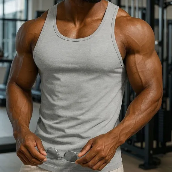 Discount OUKU Men's Tank Top Vest Top Undershirt Sleeveless Shirt Sleeveless Crewneck Spring & Summer Plain Pattern Fashion Designer Vacation Street Going out Black White Royal Blue Top Tee for Men