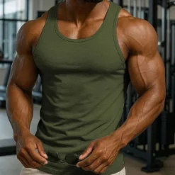 Discount OUKU Men's Tank Top Vest Top Undershirt Sleeveless Shirt Sleeveless Crewneck Spring & Summer Plain Pattern Fashion Designer Vacation Street Going out Black White Royal Blue Top Tee for Men
